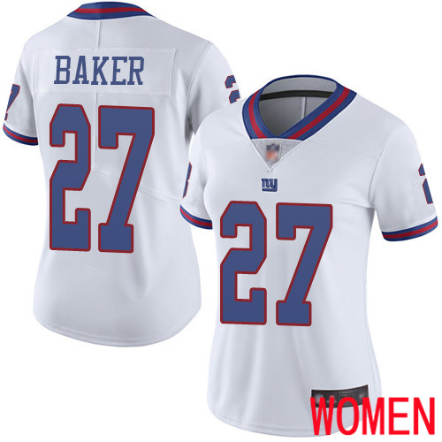 Women New York Giants #27 Deandre Baker Limited White Rush Vapor Untouchable Football NFL Jersey->new york giants->NFL Jersey